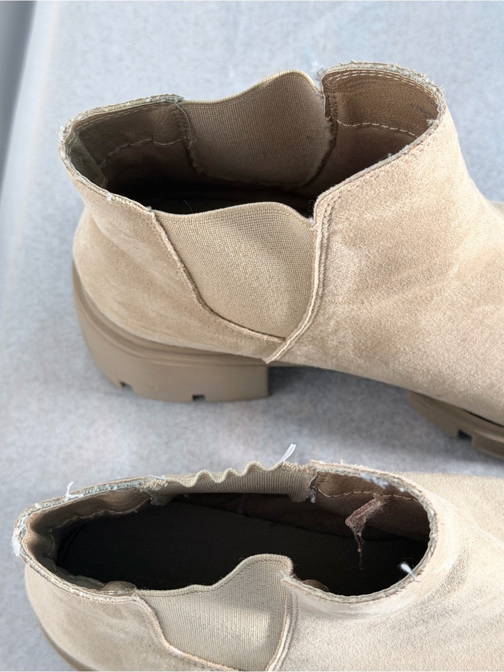 Madden Girl Taupe Chunky Chelsea Booties - Picture 3 of 9